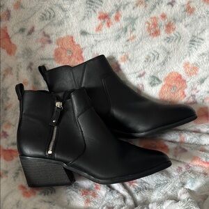 Dr. Scholl's Black Ankle Booties with Side Zippers